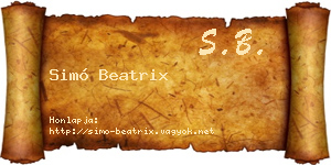 Simó Beatrix névjegykártya