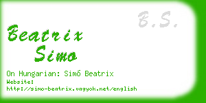 beatrix simo business card